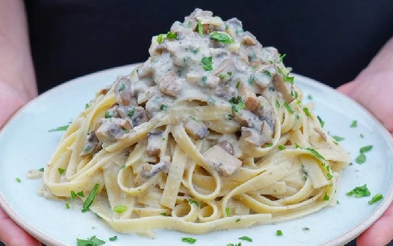 Baked Feta Mushroom Pasta